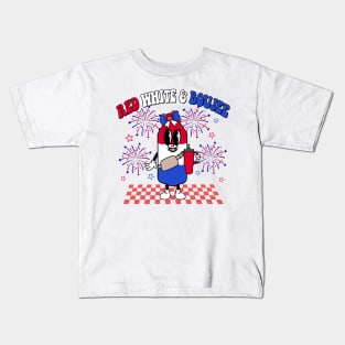 Red White & Boujee Bomb Pop Stanley Tumbler Faux Sequins, Fourth Of July Kids T-Shirt